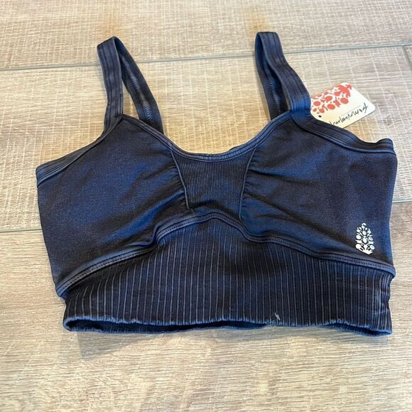 Free People Good Karma Scoop Neck Bra Black XS/S - Picture 3 of 6